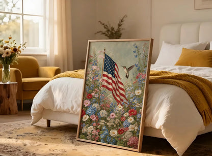 American Flag Wall Art, Patriotic Wall Art,American Decor,flower