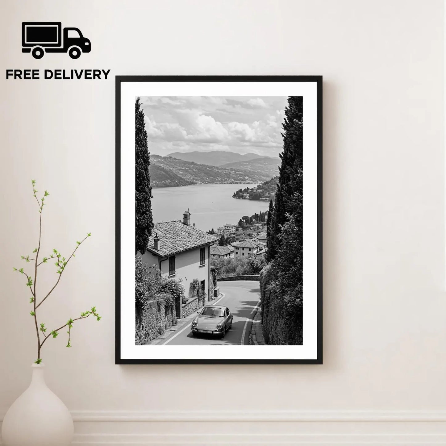 Vintage Classic Car Print 2, Fine Art Photography Wall Art, Classic Black and White